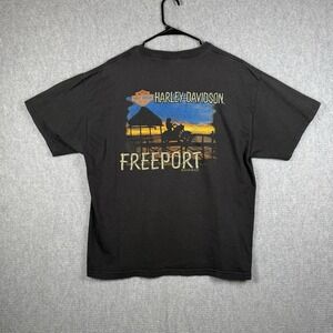 Harley Davidson Shirt Men's Size XL Freeport Bahamas Black Motorcycles Pocket T